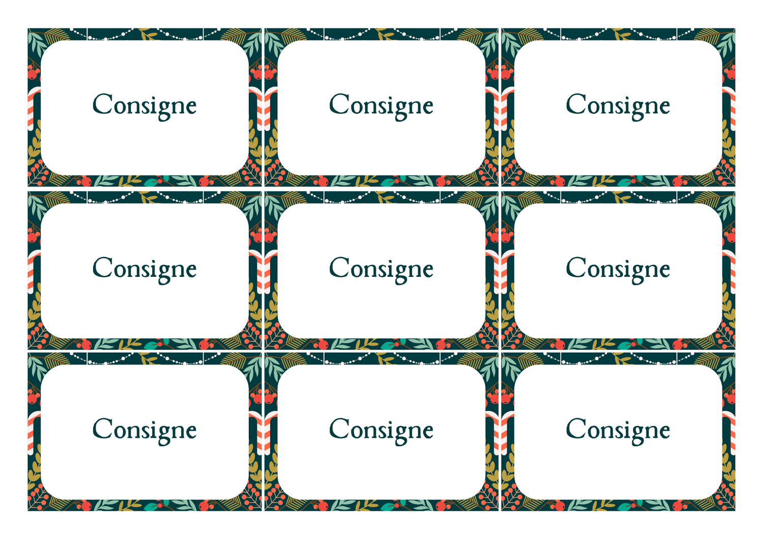 Template de cartes de Noël