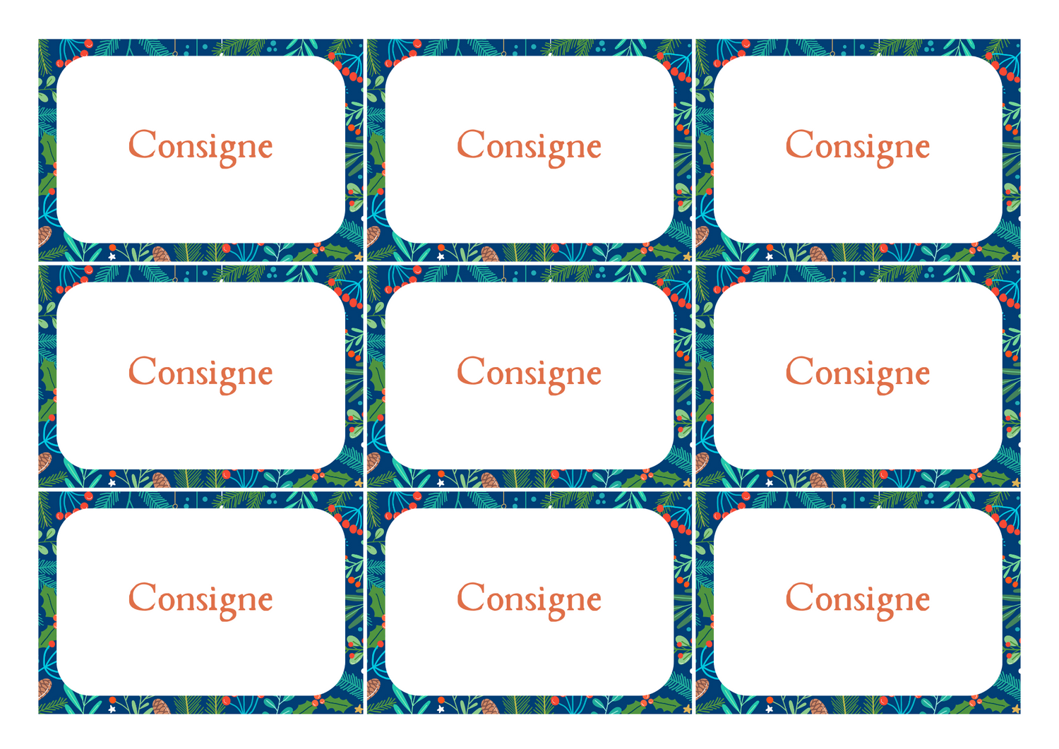 Template de cartes de Noël