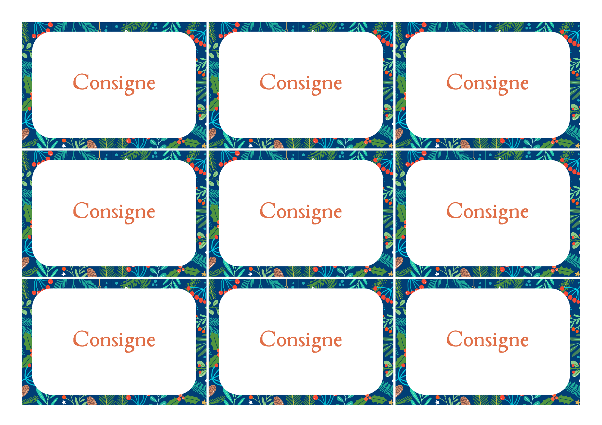 Template de cartes de Noël
