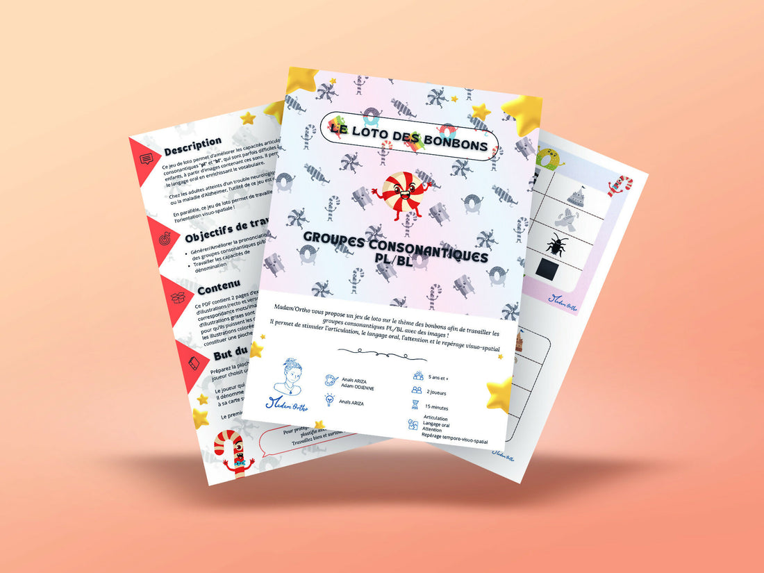 Le loto des bonbons - Groupes consonantiques PL/BL (PDF)