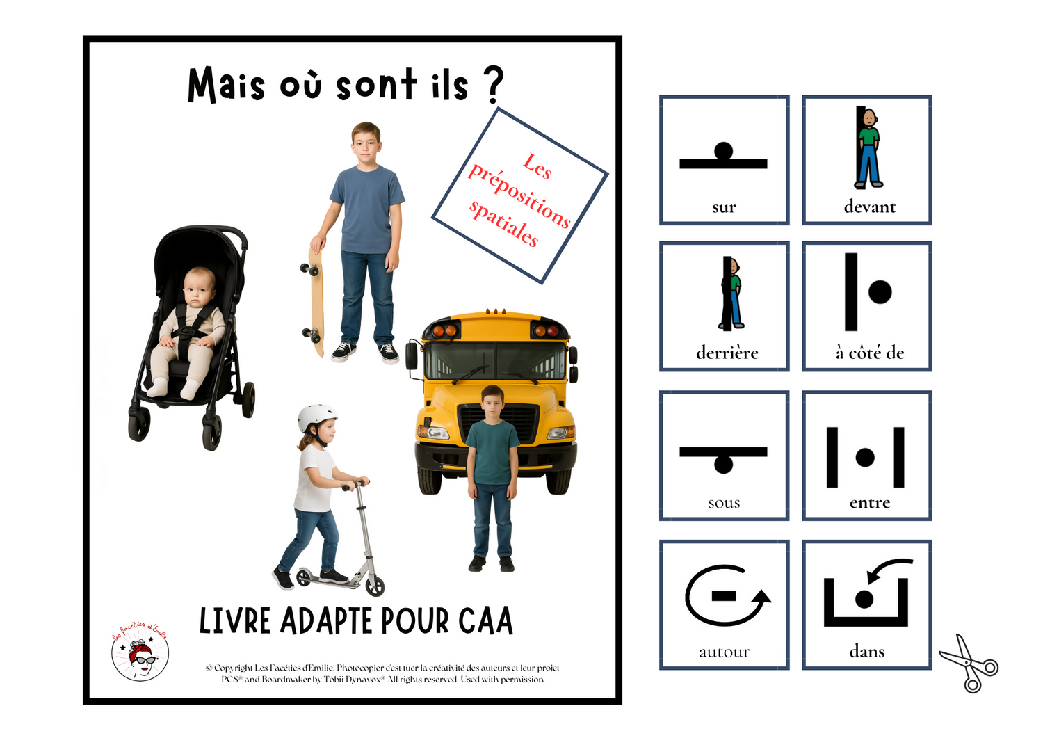 Ensemble de Livres CAA sur le thème des prépositions spatiales