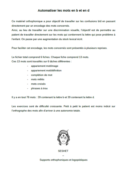 Automatiser les mots en b et en d