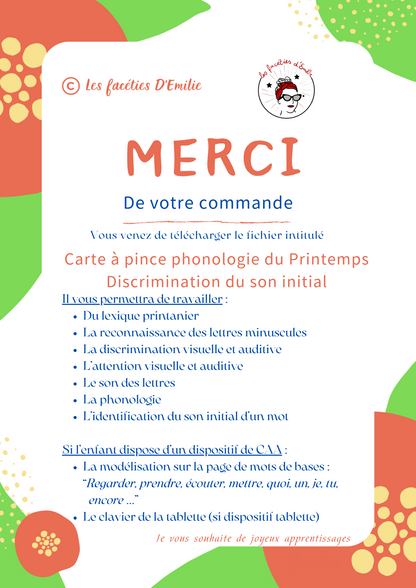 Phonologie discrimination de son initial printemps