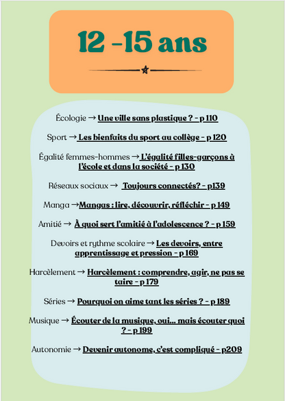 Du texte au Débat 12-15 ans