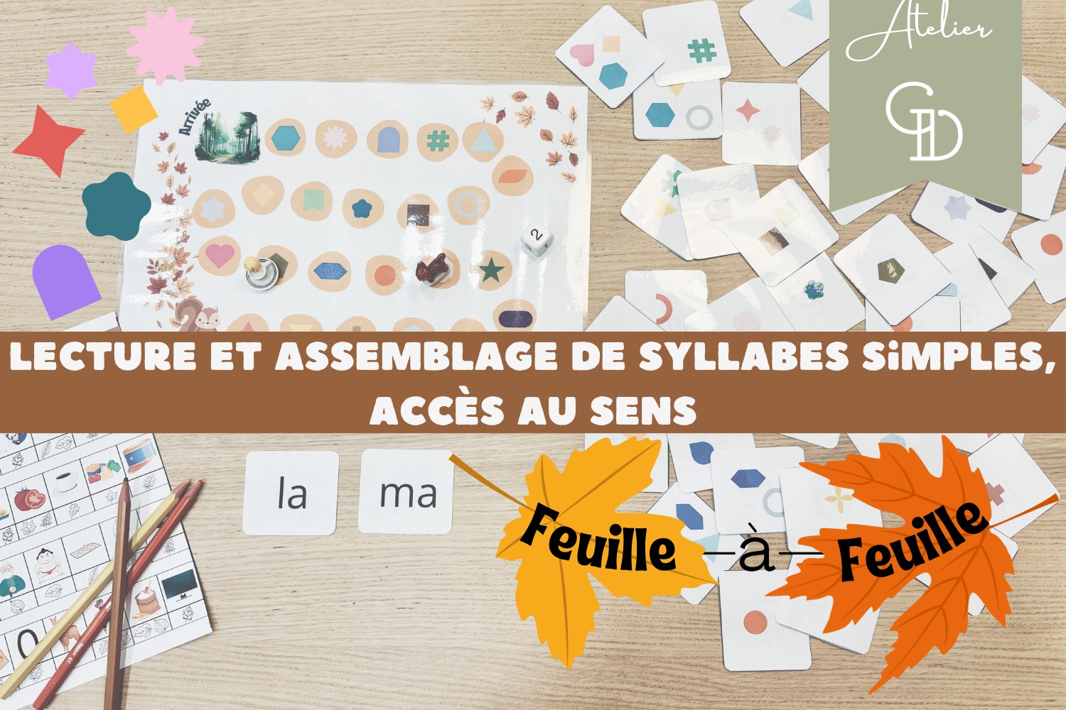 Boîte de Feuille à feuille - lire et assembler des syllabes simples pour accéder au sens des mots