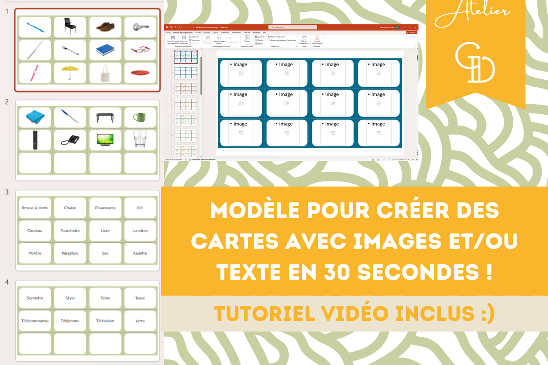 Modèle de cartes au format paysage