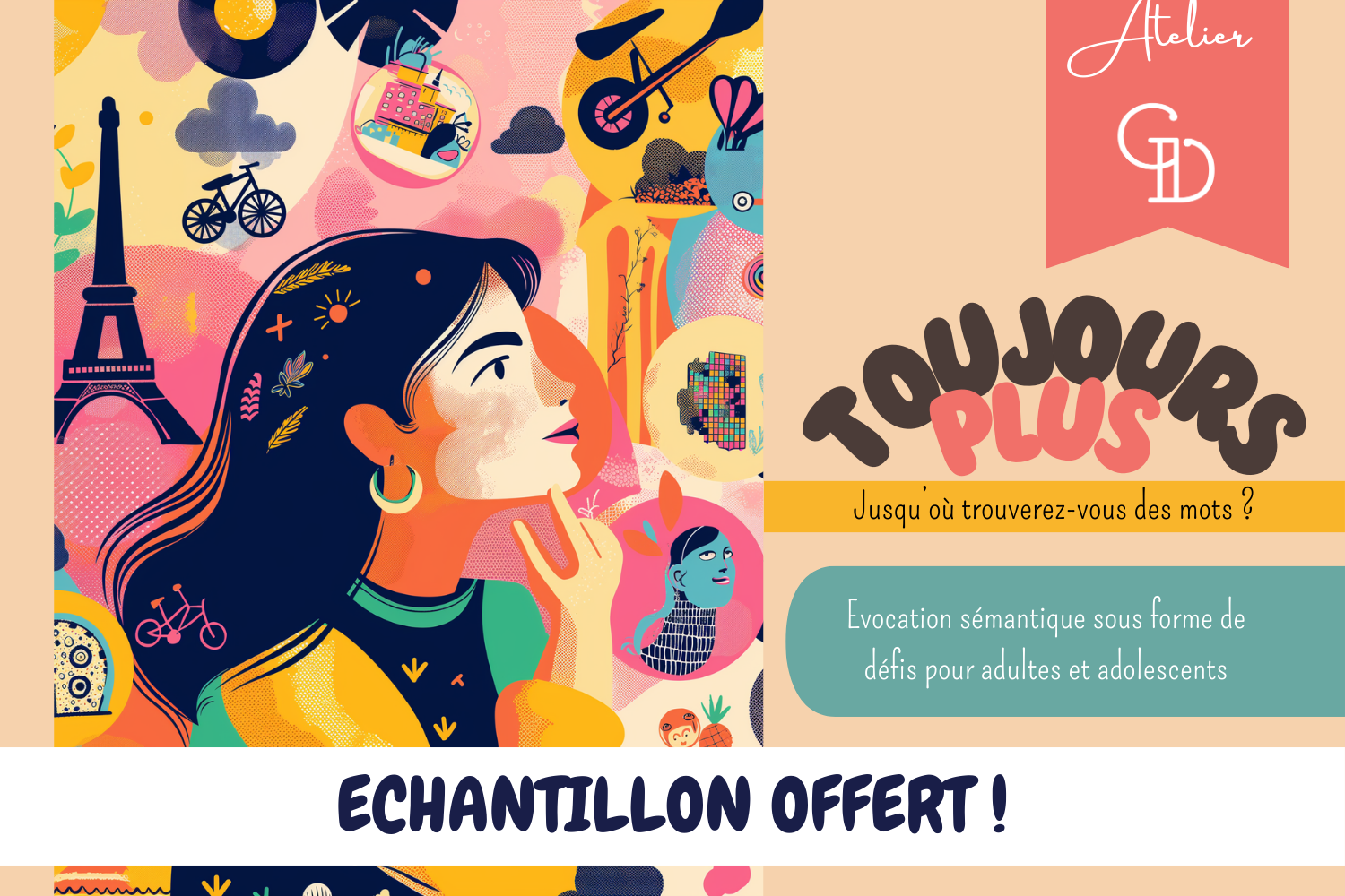 Boîte de ECHANTILLON OFFERT - TOUJOURS PLUS : jusqu'où trouverez vous des mots ?