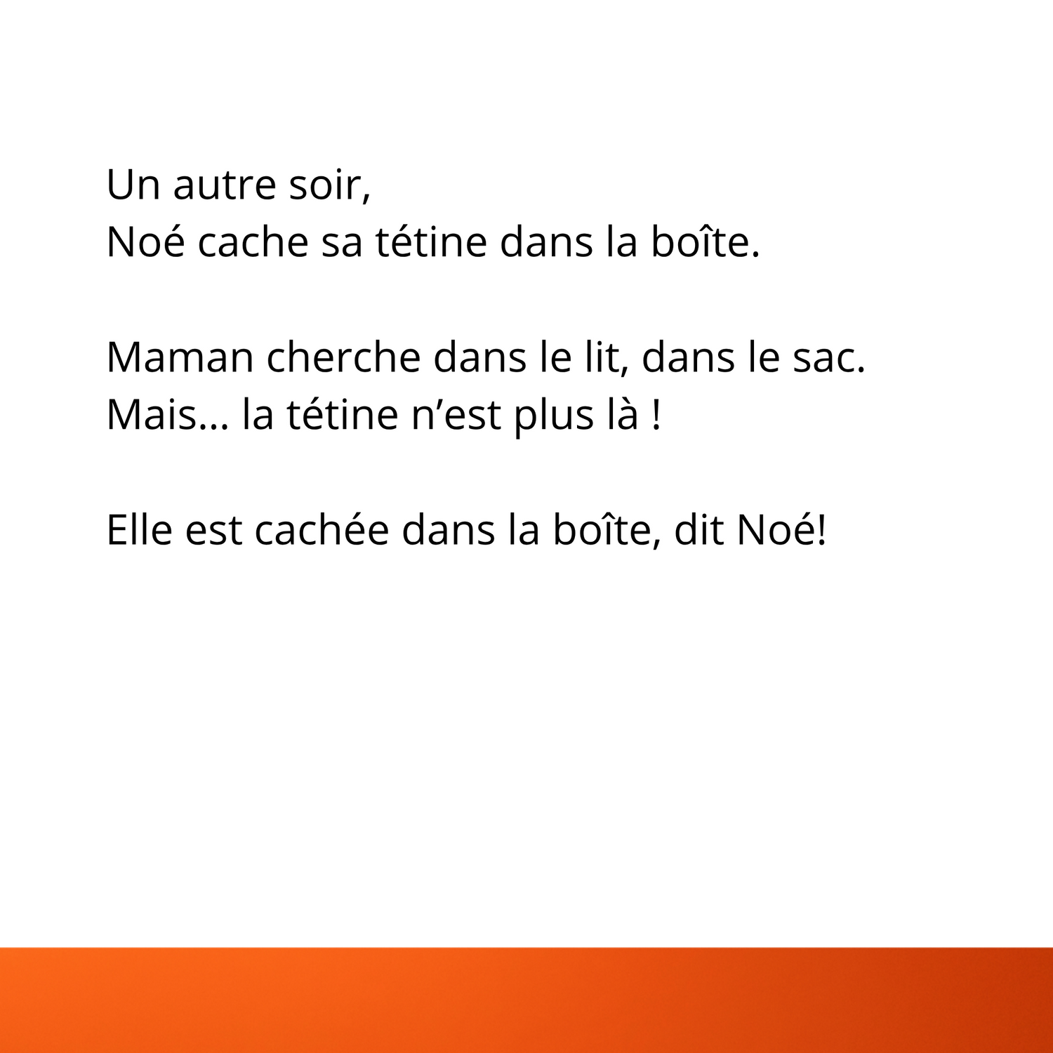 Noé cache sa tétine! travail de la préposition "dans" avec mesure 1 et mesure 2 EBP