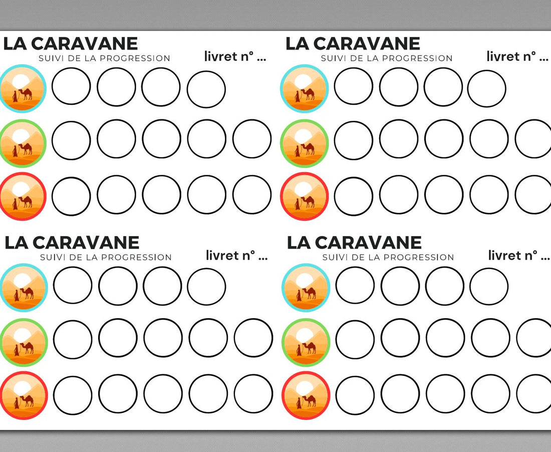 Fiche de suivi de progression dans le matériel La Caravane Cit&