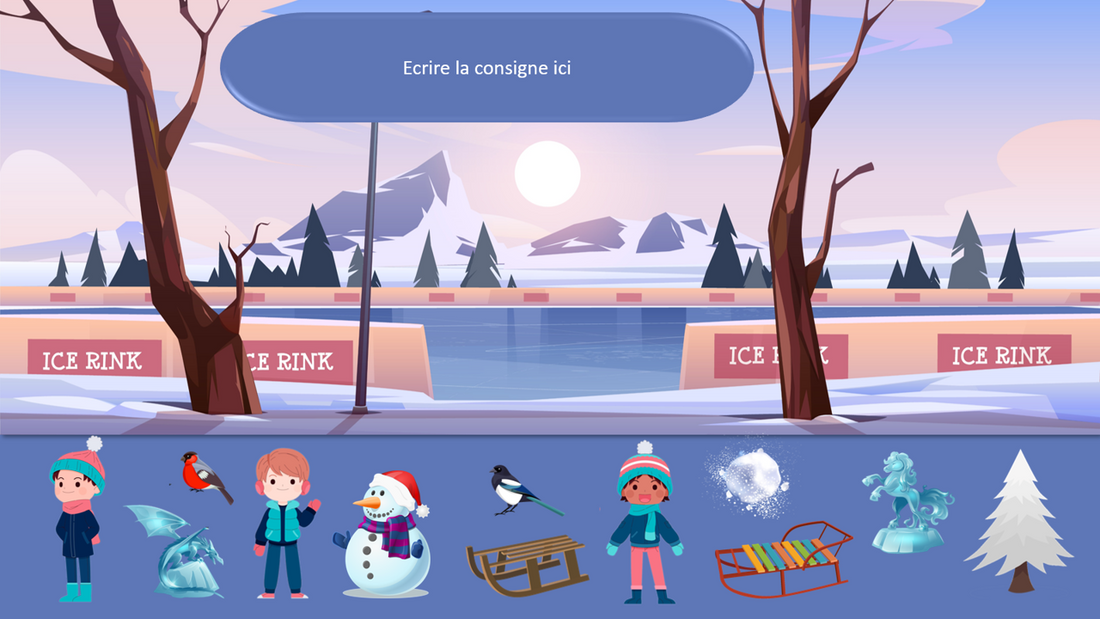 Scènes à compléter - thème hiver