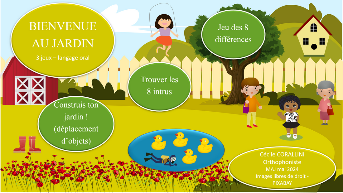 Bienvenue au jardin (différences, intrus, scènes à déplacer))