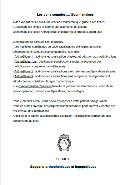 Les bons comptes (version Gourmandises)