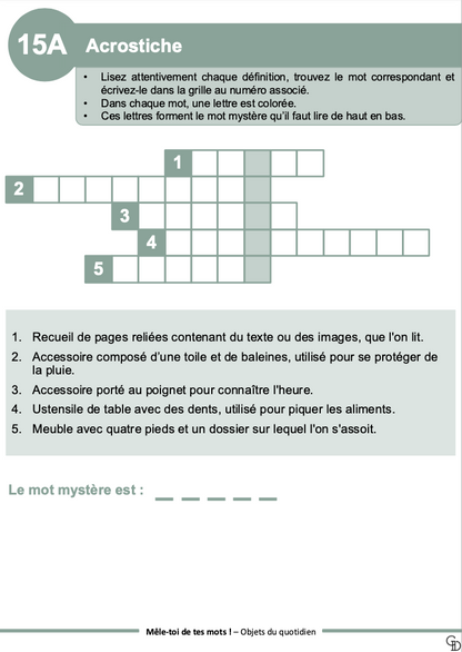 [ÉCHANTILLON OFFERT] Mêle-toi de tes mots ! — Objets du quotidien