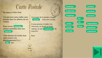 Lettres de Noël 1 (mots irréguliers)