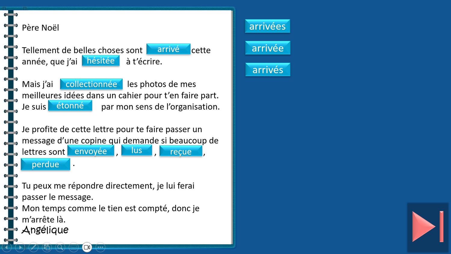 Lettres de Noël 2 (flexions verbales)