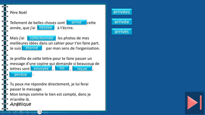 Lettres de Noël 2 (flexions verbales)
