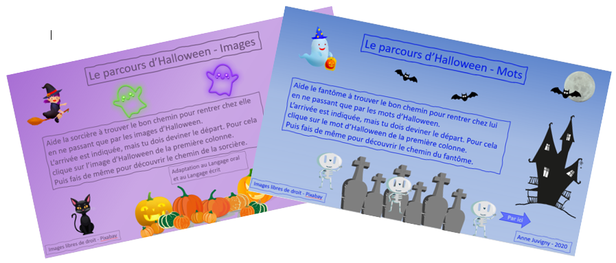 Halloween - Parcours images ou mots