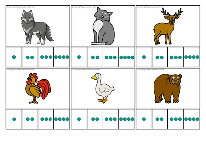 Phonologie : Task Box Cartes à Pince compter les Syllabes