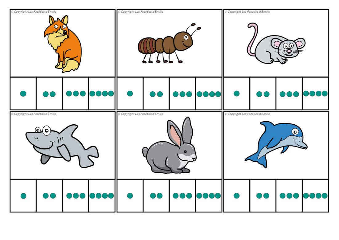 Phonologie : Task Box Cartes à Pince compter les Syllabes