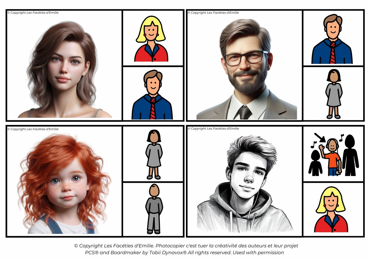 Cartes à Pince, thème des Personnes