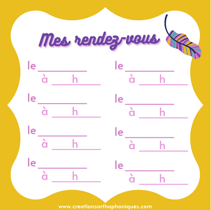 Cartes de RDV à imprimer