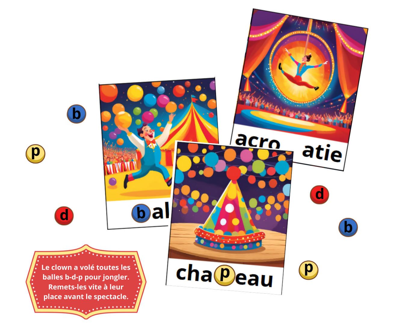 Le clown des confusions p-b-d