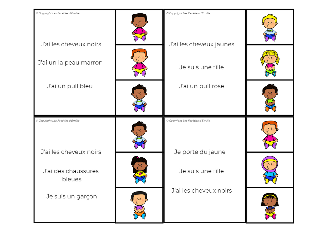 Cartes à Pince compréhension de phrase simple + CAA