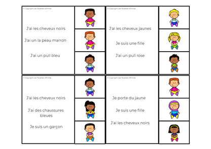 Cartes à Pince compréhension de phrase simple + CAA