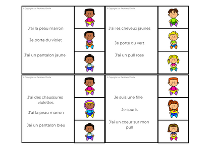 Cartes à Pince compréhension de phrase simple + CAA