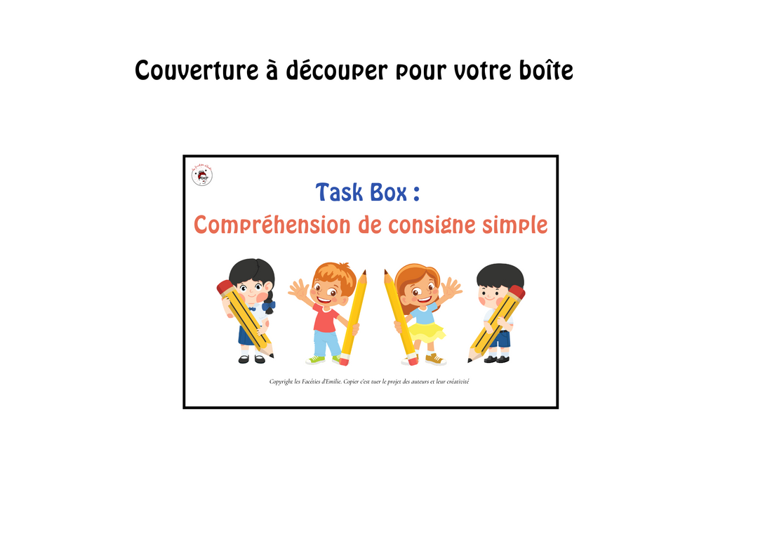 Compréhension de consigne simple; Cartes à dessin autonome