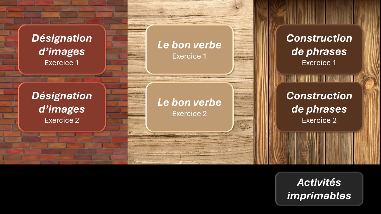 PACK 6 supports Langage oral