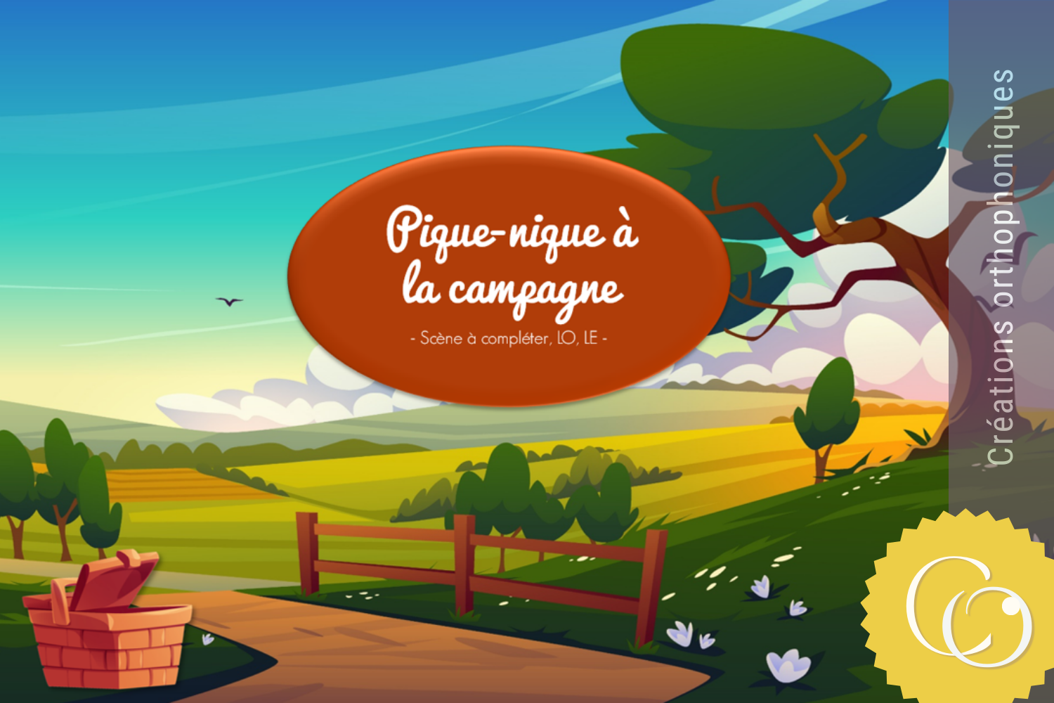Boîte de Scènes à compléter : pique-nique à la campagne