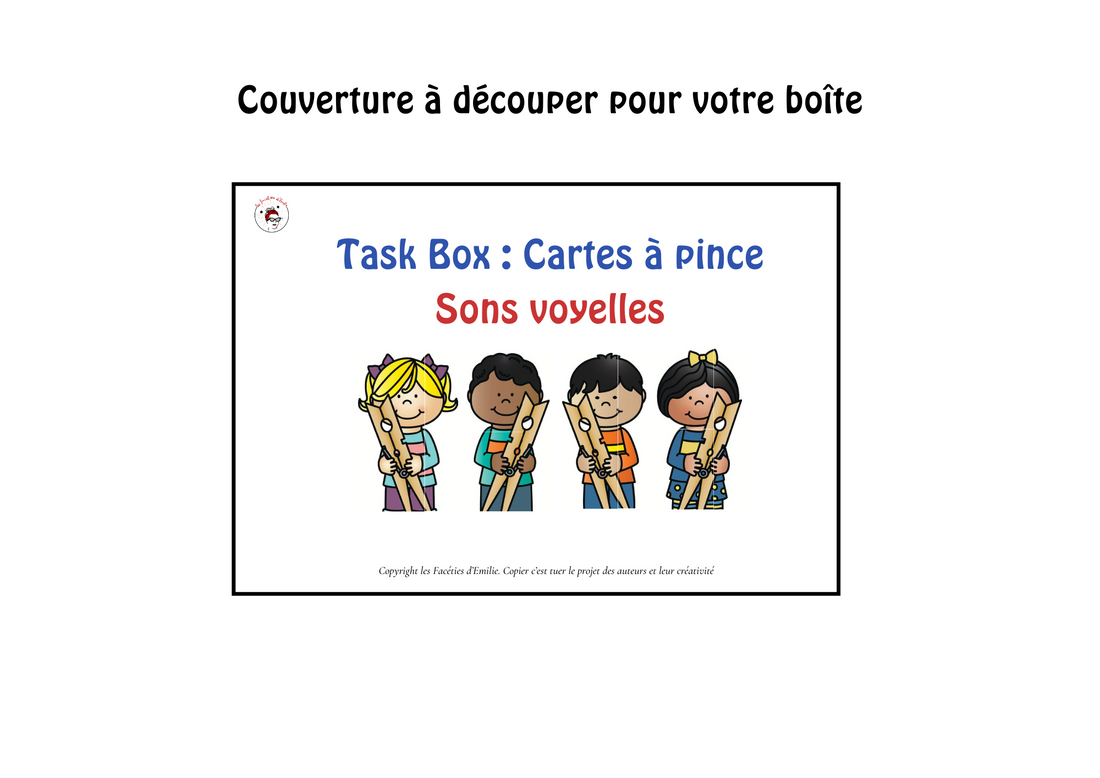 Carte à pince des sons voyelles + sous main en CAA