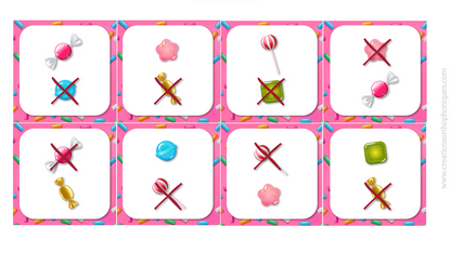 Jeu pour travailler les critÃ¨res, le vocabulaire descriptif, sur le thÃ¨me des bonbons