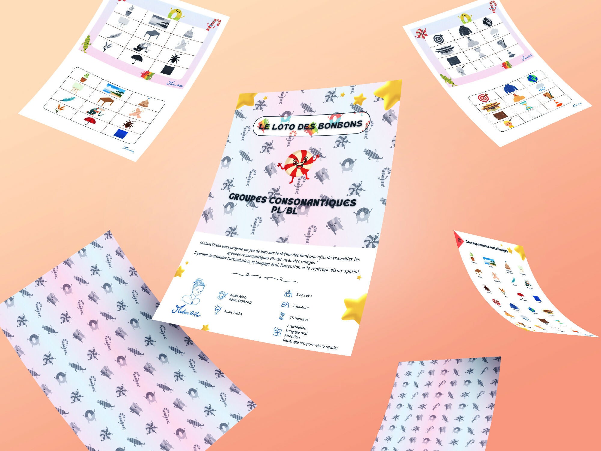 Le loto des bonbons - Groupes consonantiques PL/BL (PDF)