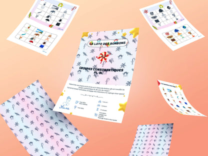 Le loto des bonbons - Groupes consonantiques PL/BL (PDF)