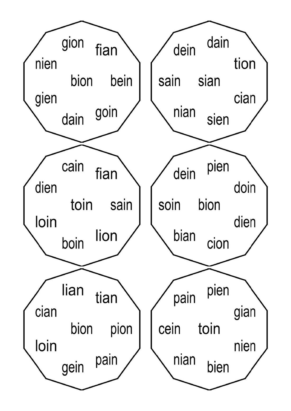 Dooble ein ien ain ian oin ion