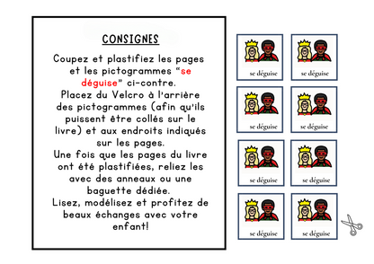 Livre Adapté en CAA, Verbe &quot;se déguise&quot; Thème Halloween