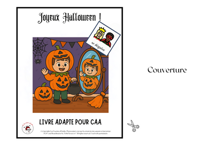 Livre Adapté en CAA, Verbe &quot;se déguise&quot; Thème Halloween