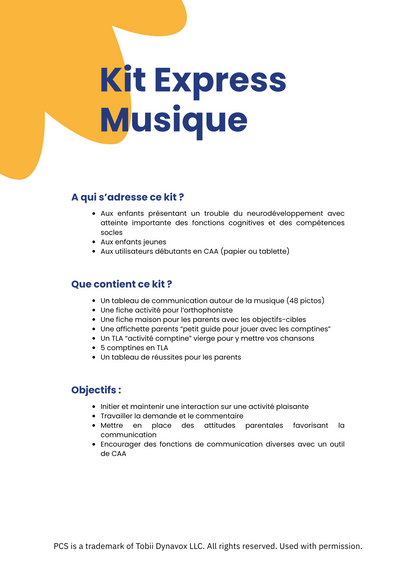 Kit Express CAA : Musique et comptines