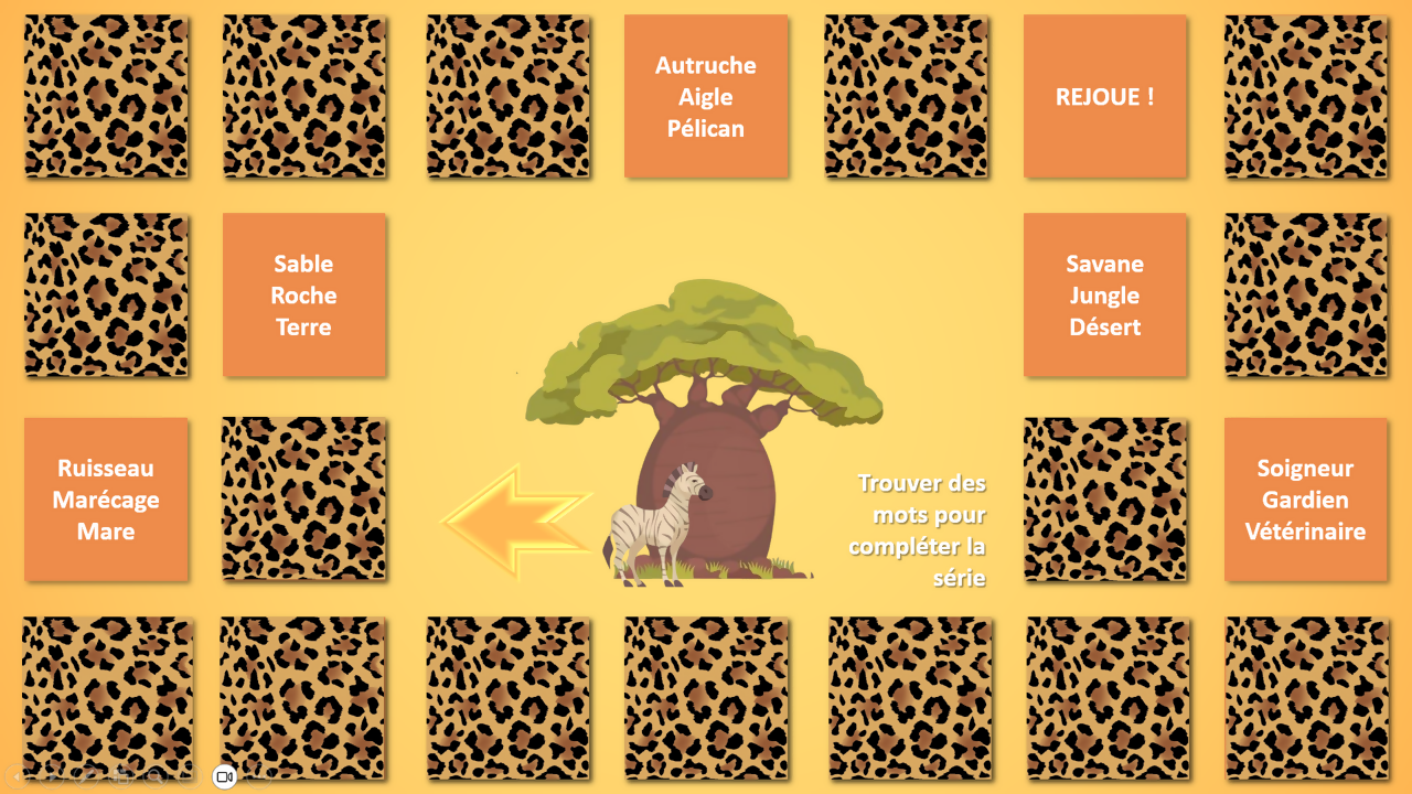 🎲 Parcours dans la savane