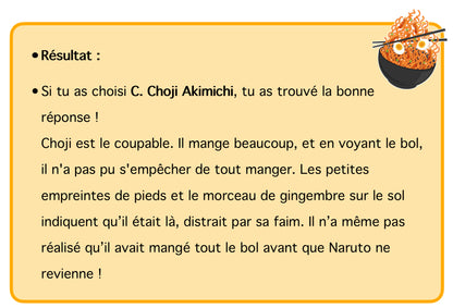 Première enquête de Naruto - Niv. 3 (Lecture de digraphes, trigraphes, graphies contextuelles) + justification des homophones a/à et/est