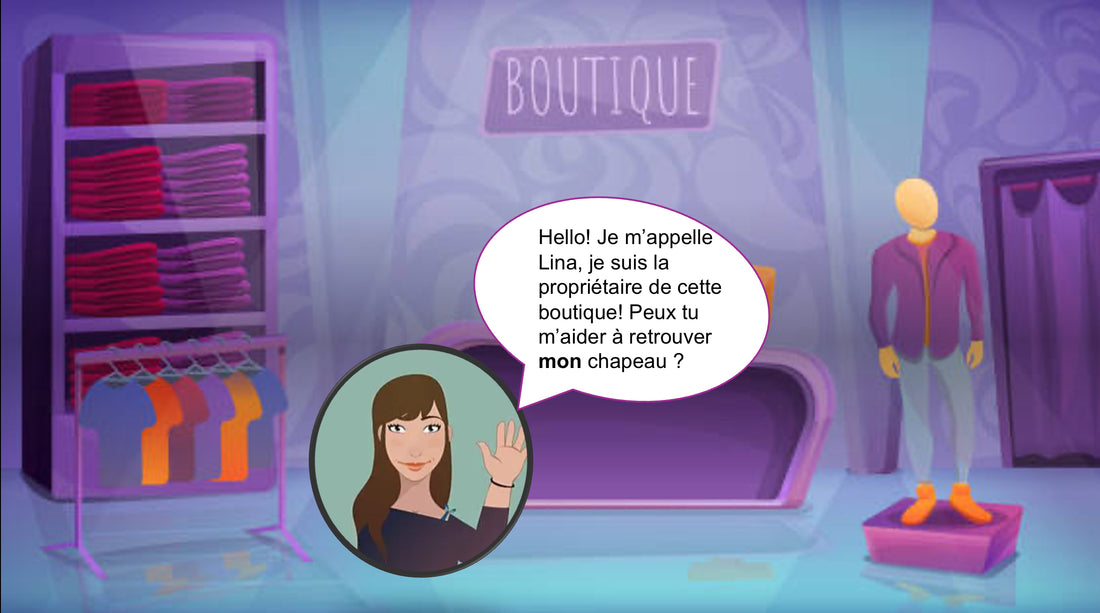 PowerPoint La boutique de chapeaux - déterminants possessifs mon, ton, son