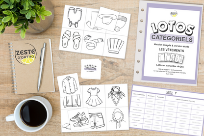 Lotos catégoriels "Les vêtements" (version imagée &amp; version écrite)