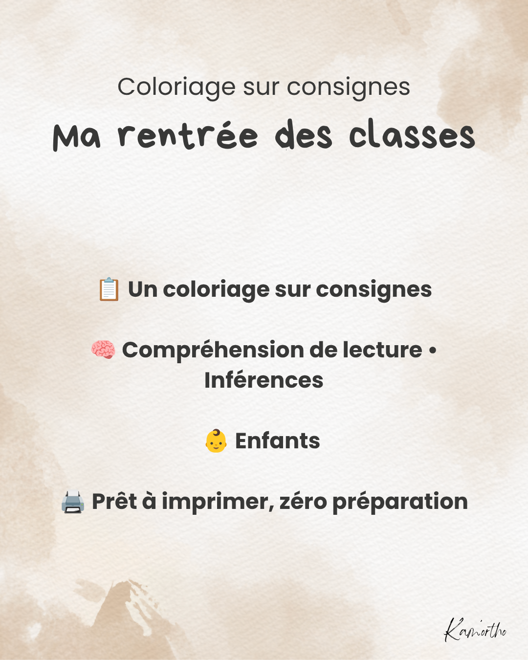 Coloriage - Ma rentrée des classes