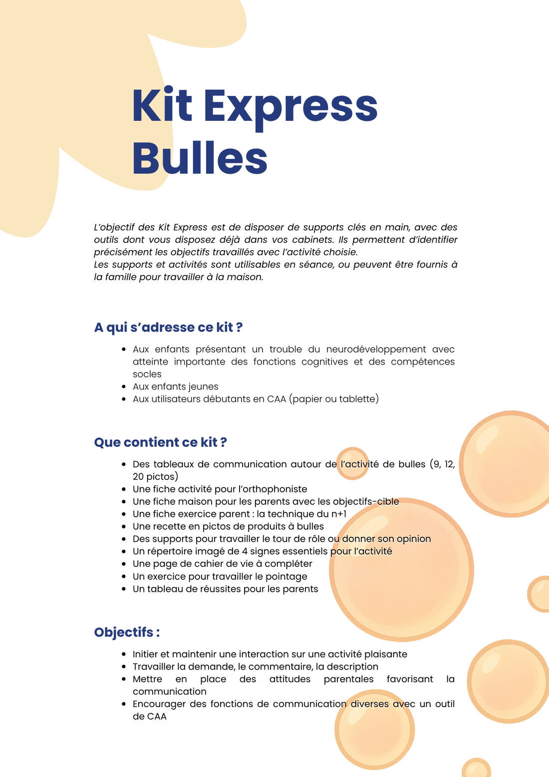 Kit Express CAA bulles