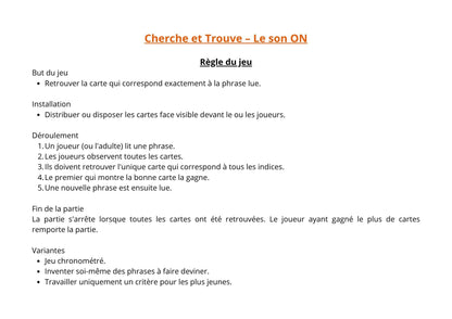 Cherche et trouve du digraphe "on"
