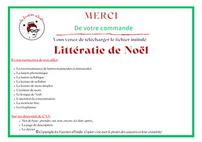 Littératie de Noël, activitées adaptées à la CAA