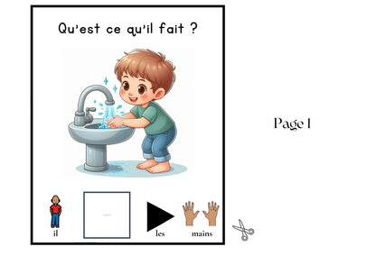 Livre adapté en CAA, Thème des verbes d&