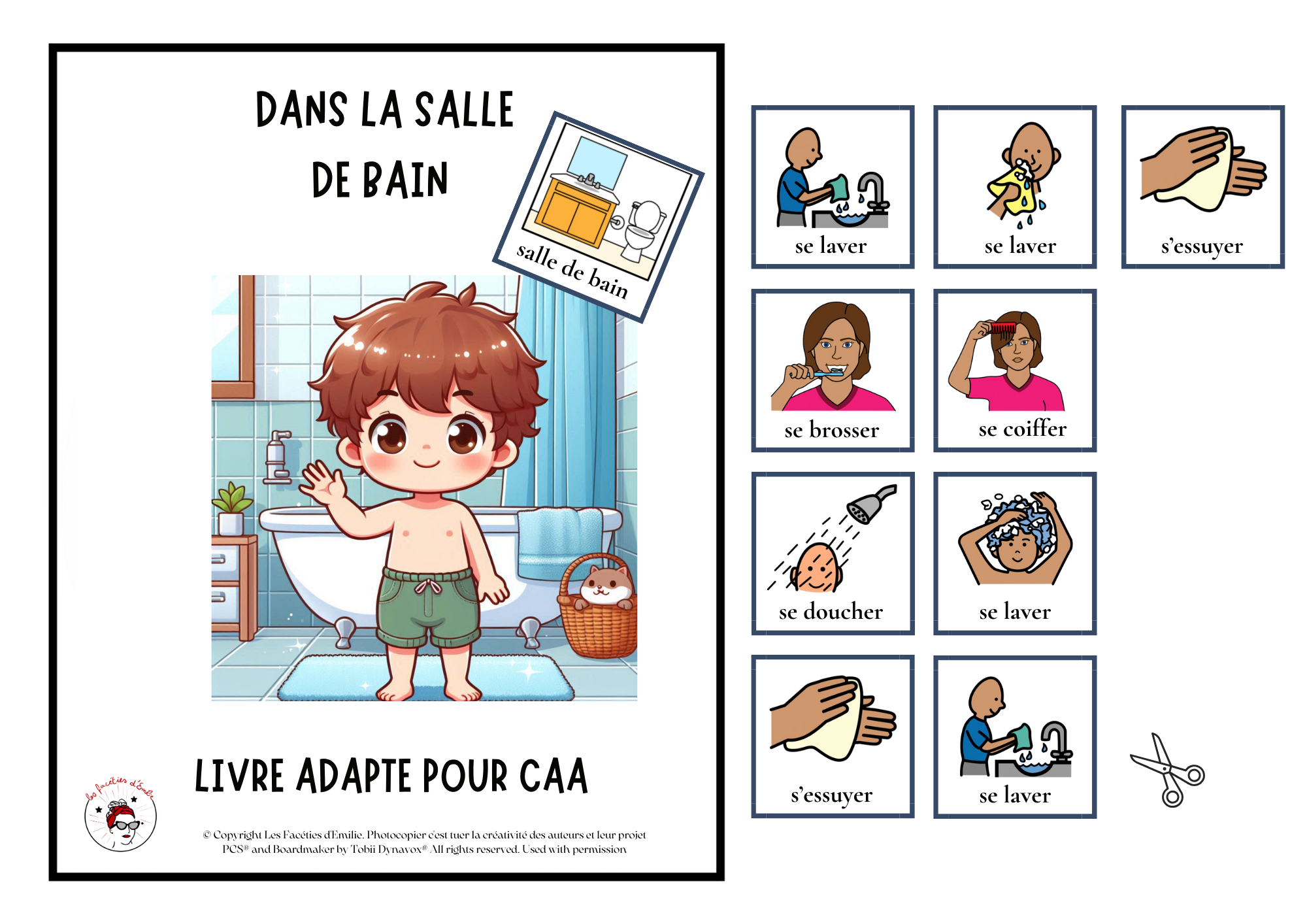 Livre adapté en CAA, Thème des verbes d&